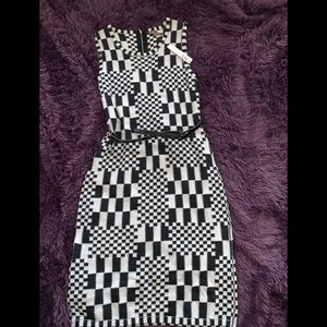 Black and white Adrienne Vittadini print dress